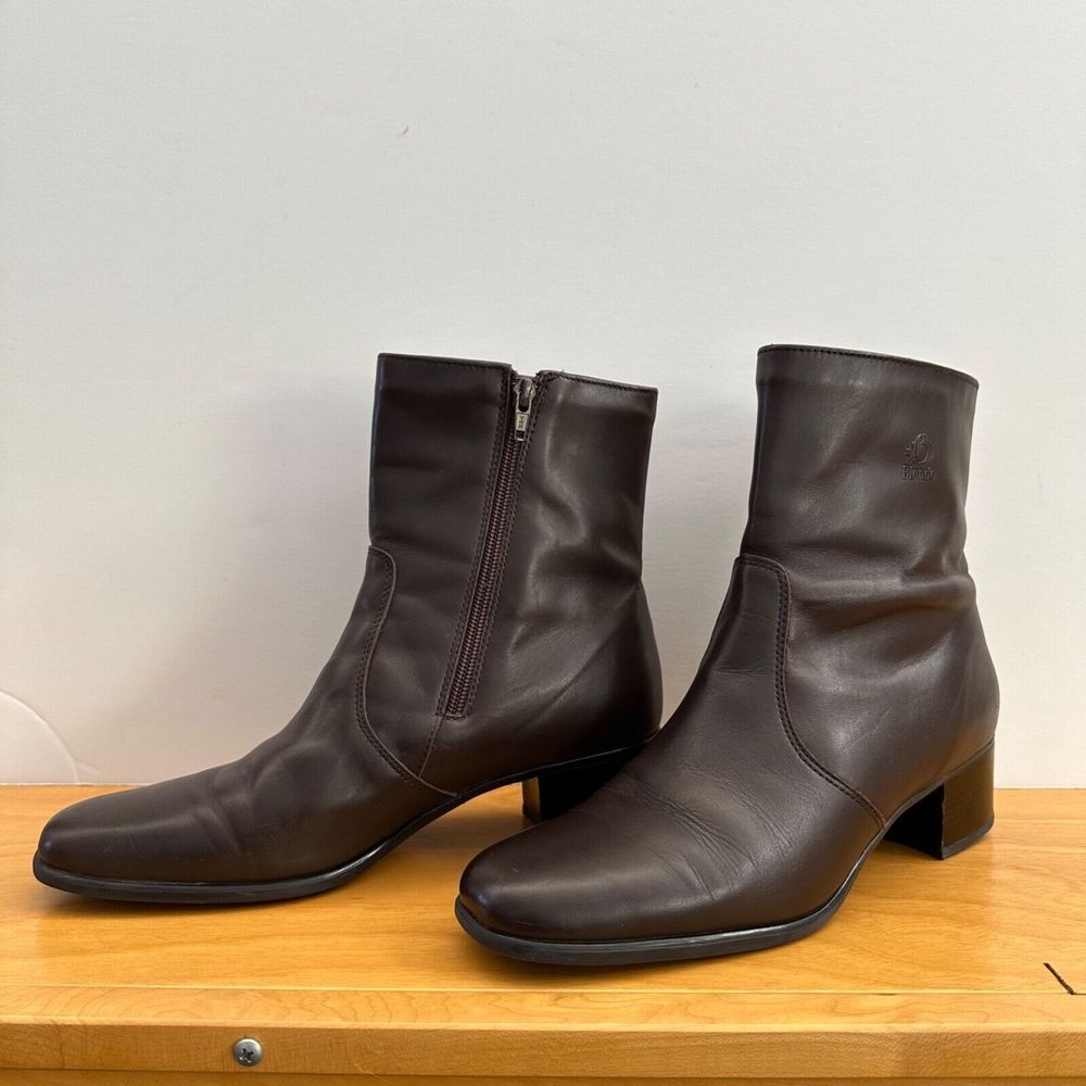 Blondo Canada Brown Smooth Leather Side Zip Ankle Boots Women Size 11 AA Narrow - Picture 2 of 16